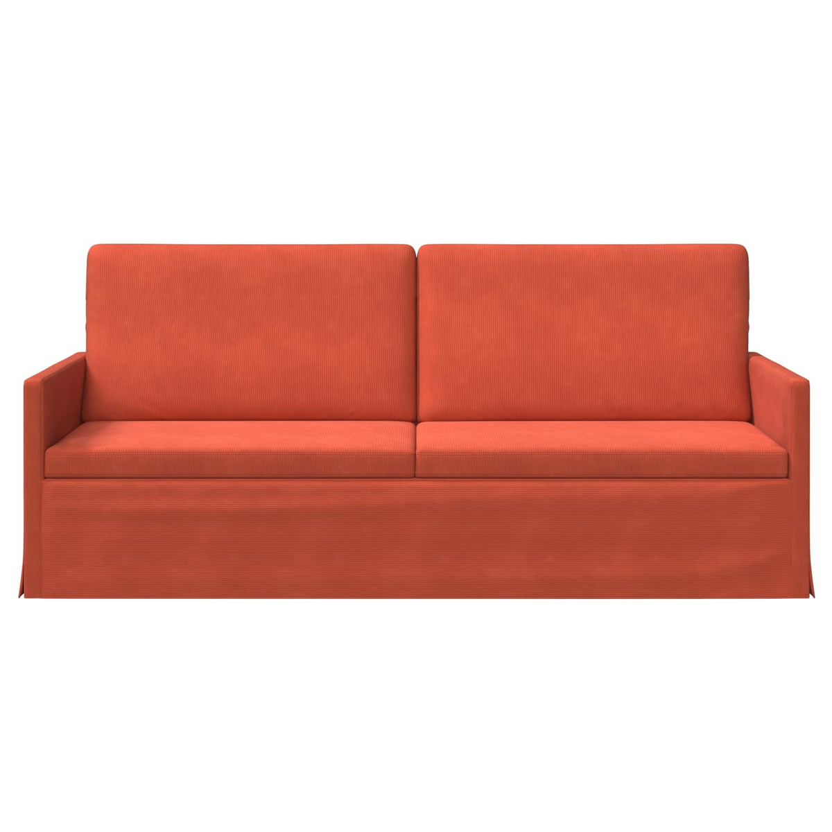 3 Seater Sofa Red Orange 190 x 81 x 82 cm Corduroy Fabric