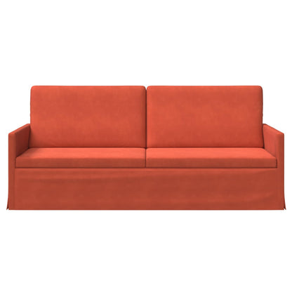 3 Seater Sofa Red Orange 190 x 81 x 82 cm Corduroy Fabric