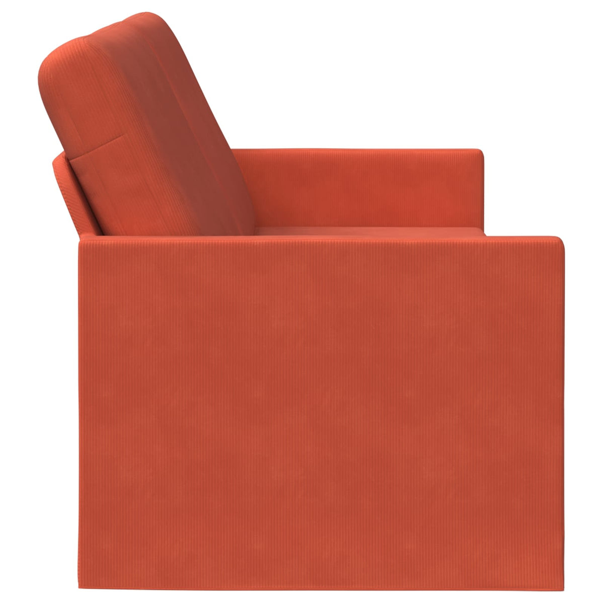 3 Seater Sofa Red Orange 190 x 81 x 82 cm Corduroy Fabric