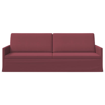 3 Seater Sofa Wine Red 220 x 81 x 82 cm Fabric