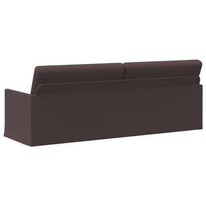 3 Seater Sofa Dark Brown 220 x 81 x 82 cm Fabric