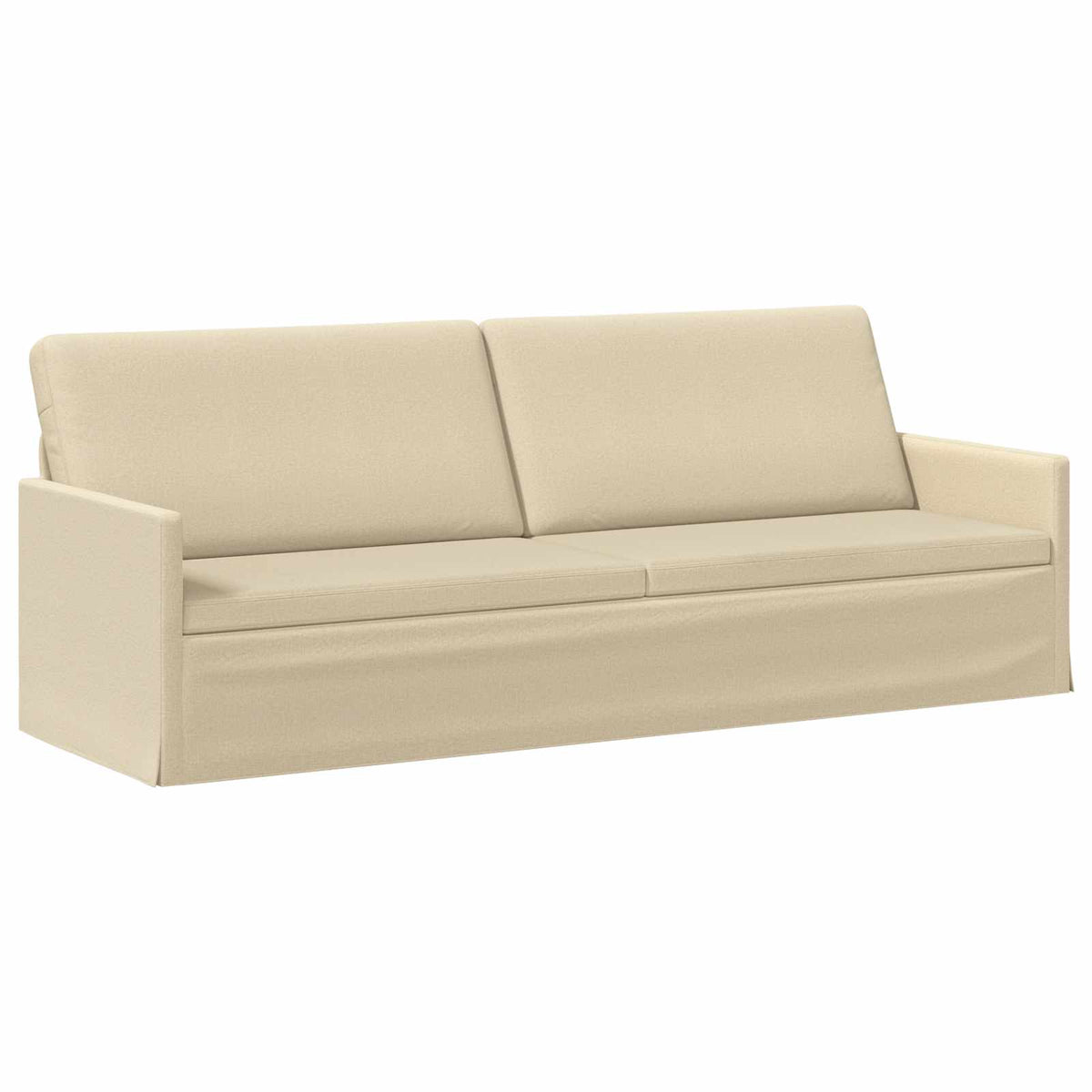 3 Seater Sofa Cream 220 x 81 x 82 cm Fabric