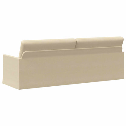 3 Seater Sofa Cream 220 x 81 x 82 cm Fabric