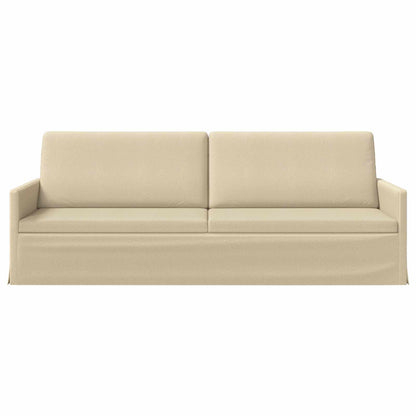3 Seater Sofa Cream 220 x 81 x 82 cm Fabric
