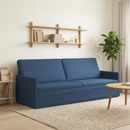 3 Seater Sofa Blue 220 x 81 x 82 cm Fabric