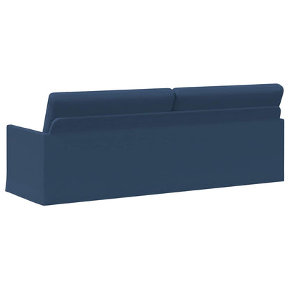 3 Seater Sofa Blue 220 x 81 x 82 cm Fabric