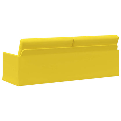 3 Seater Sofa Light Yellow 220 x 81 x 82 cm Fabric