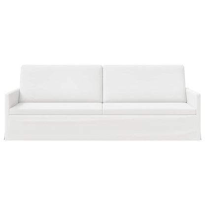3 Seater Sofa White 220 x 81 x 82 cm Fabric