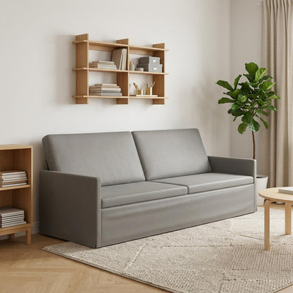 3 Seater Sofa Light Grey 220 x 81 x 82 cm Velvet