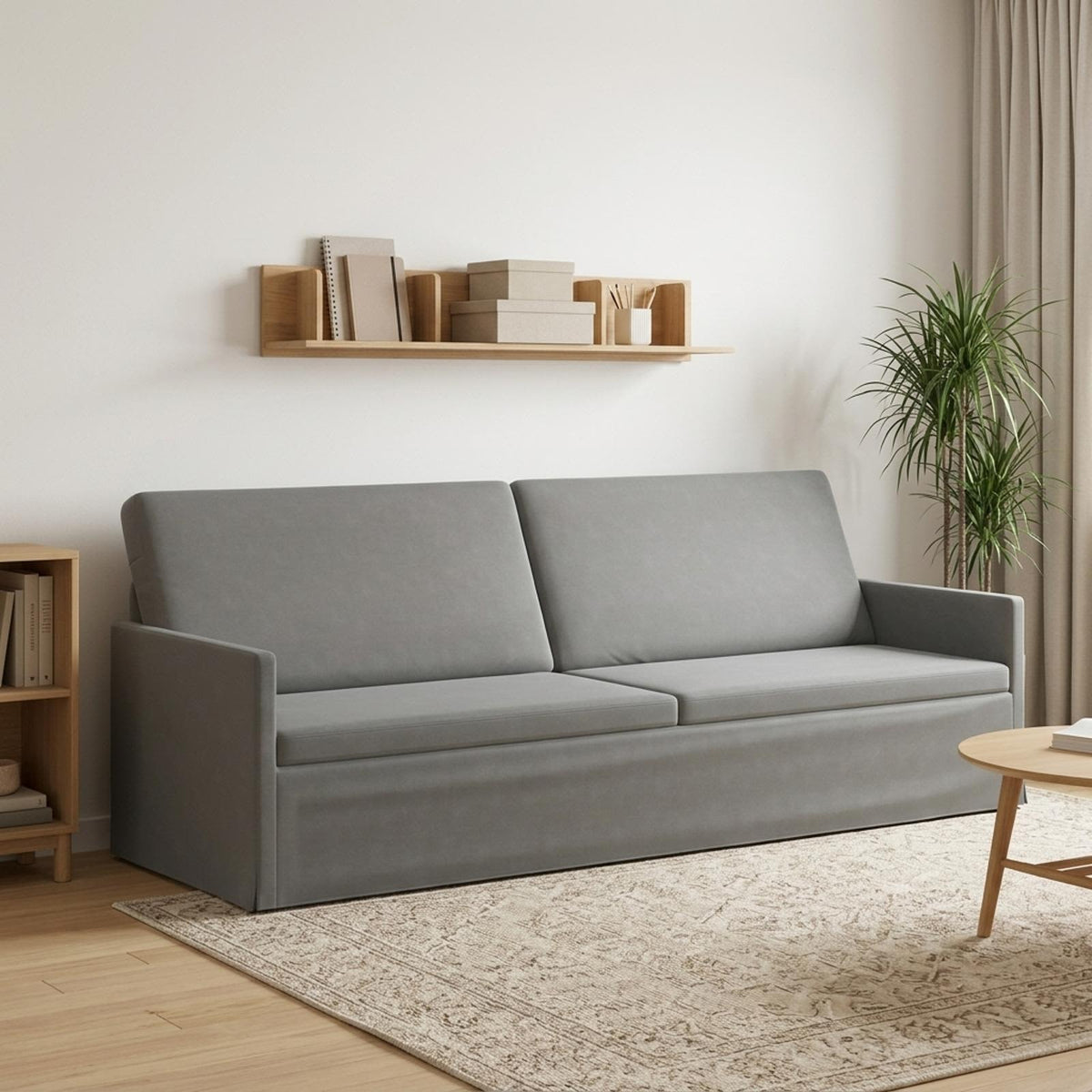 3 Seater Sofa Dark Grey 220 x 81 x 82 cm Velvet