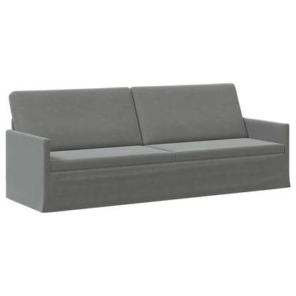 3 Seater Sofa Dark Grey 220 x 81 x 82 cm Velvet