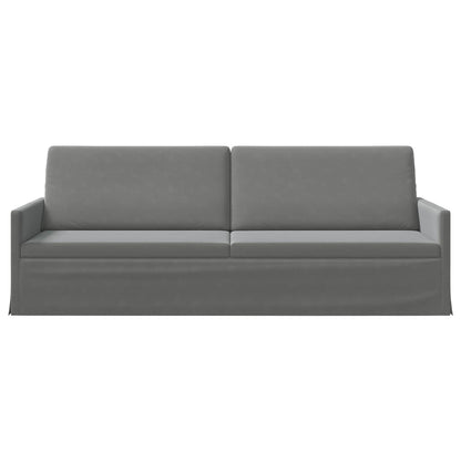 3 Seater Sofa Dark Grey 220 x 81 x 82 cm Velvet