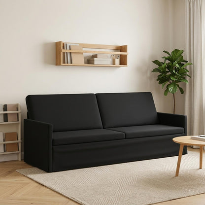 3 Seater Sofa Black 220 x 81 x 82 cm Velvet