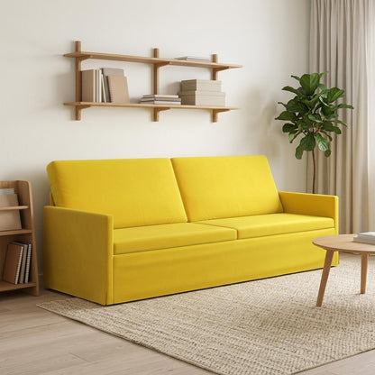 3 Seater Sofa Yellow 220 x 81 x 82 cm Velvet