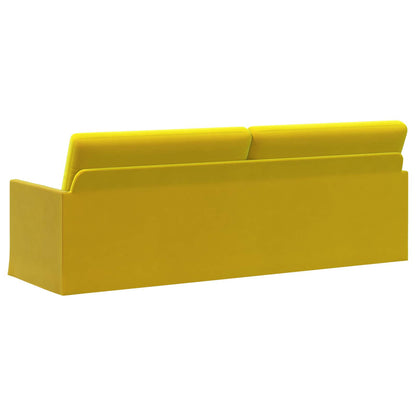 3 Seater Sofa Yellow 220 x 81 x 82 cm Velvet