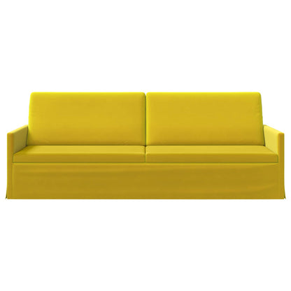 3 Seater Sofa Yellow 220 x 81 x 82 cm Velvet
