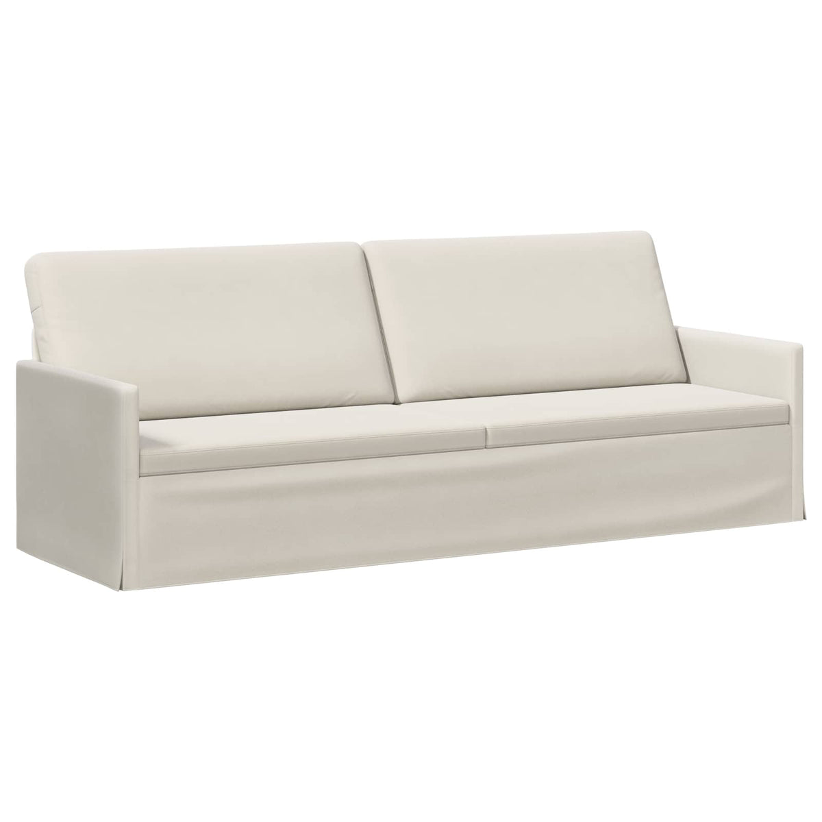3 Seater Sofa Cream 220 x 81 x 82 cm Velvet