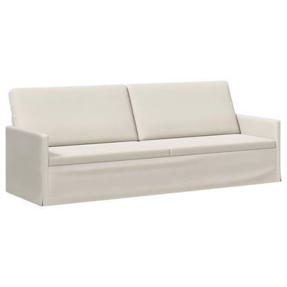 3 Seater Sofa Cream 220 x 81 x 82 cm Velvet