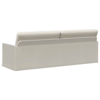 3 Seater Sofa Cream 220 x 81 x 82 cm Velvet