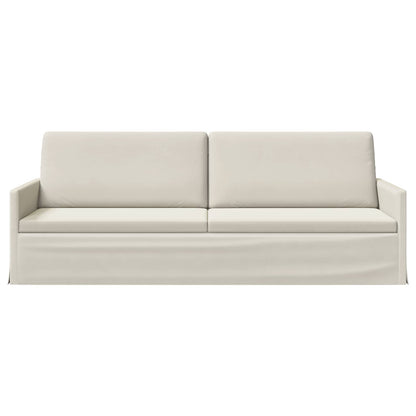 3 Seater Sofa Cream 220 x 81 x 82 cm Velvet