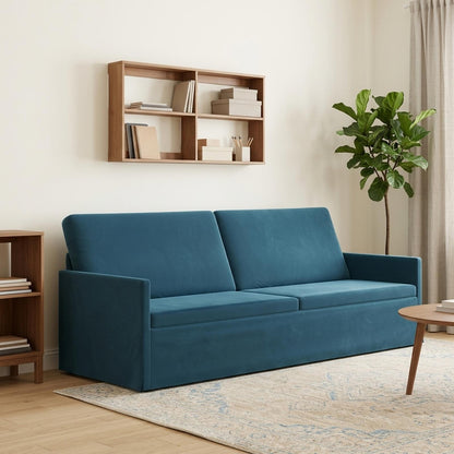 3 Seater Sofa Blue 220 x 81 x 82 cm Velvet