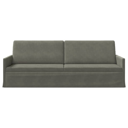 3 Seater Sofa Light Grey 220 x 81 x 82 cm Corduroy Fabric