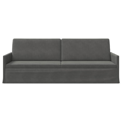 3 Seater Sofa Dark Grey 220 x 81 x 82 cm Corduroy Fabric