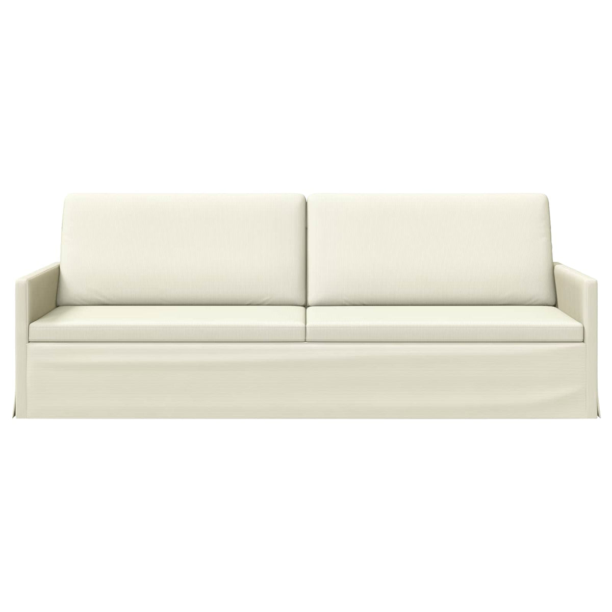 3 Seater Sofa Cream 220 x 81 x 82 cm Corduroy Fabric
