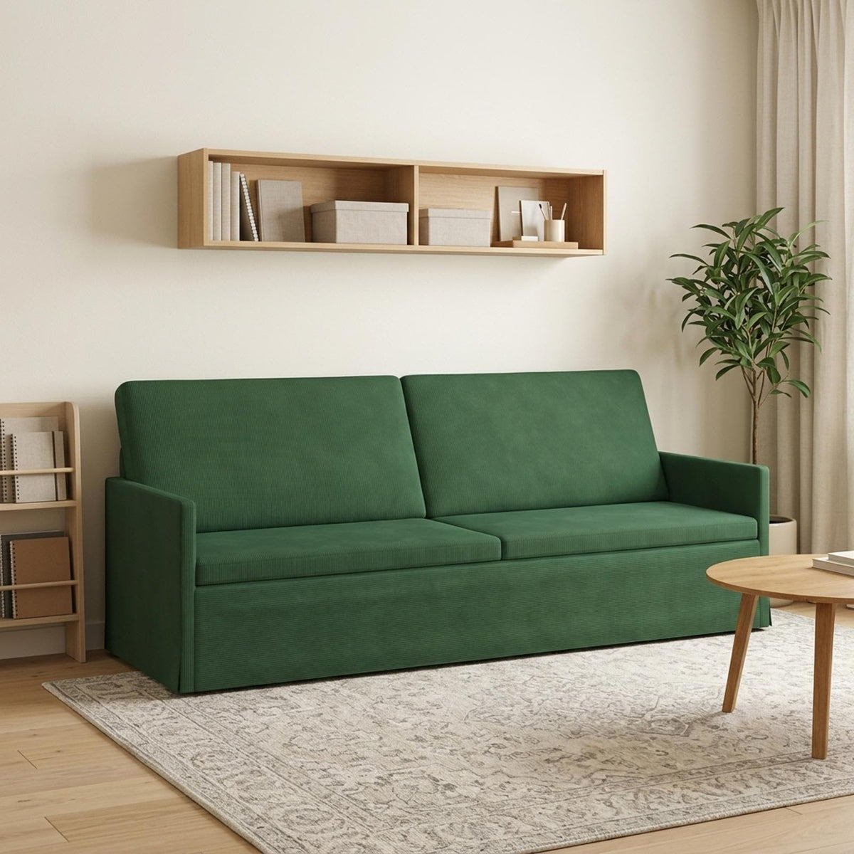 3 Seater Sofa Jungle Green 220 x 81 x 82 cm Corduroy Fabric