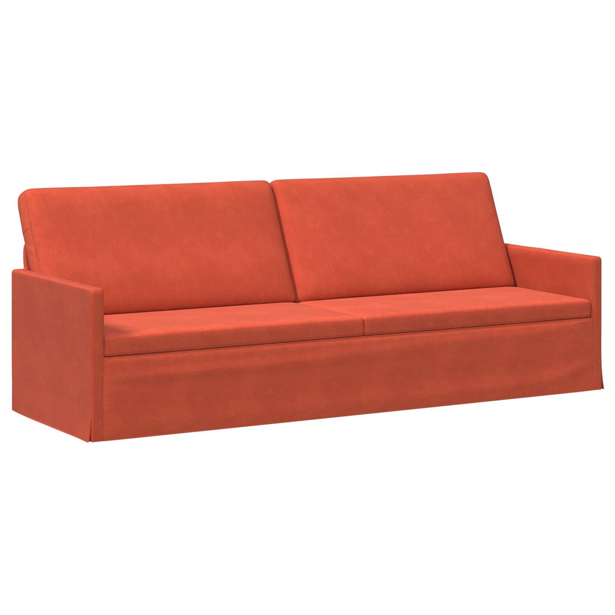 3 Seater Sofa Red Orange 220 x 81 x 82 cm Corduroy Fabric