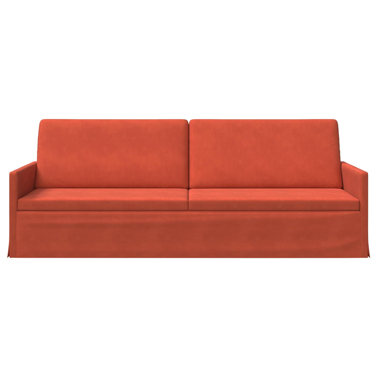 3 Seater Sofa Red Orange 220 x 81 x 82 cm Corduroy Fabric
