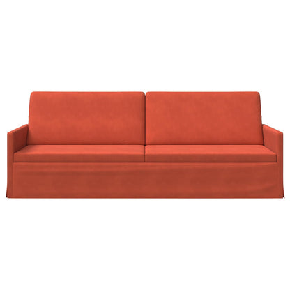 3 Seater Sofa Red Orange 220 x 81 x 82 cm Corduroy Fabric