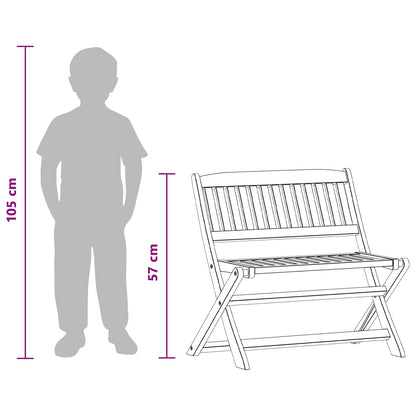 Children Bench Brown 61 x 38 x 57 cm Solid Eucalyptus Wood