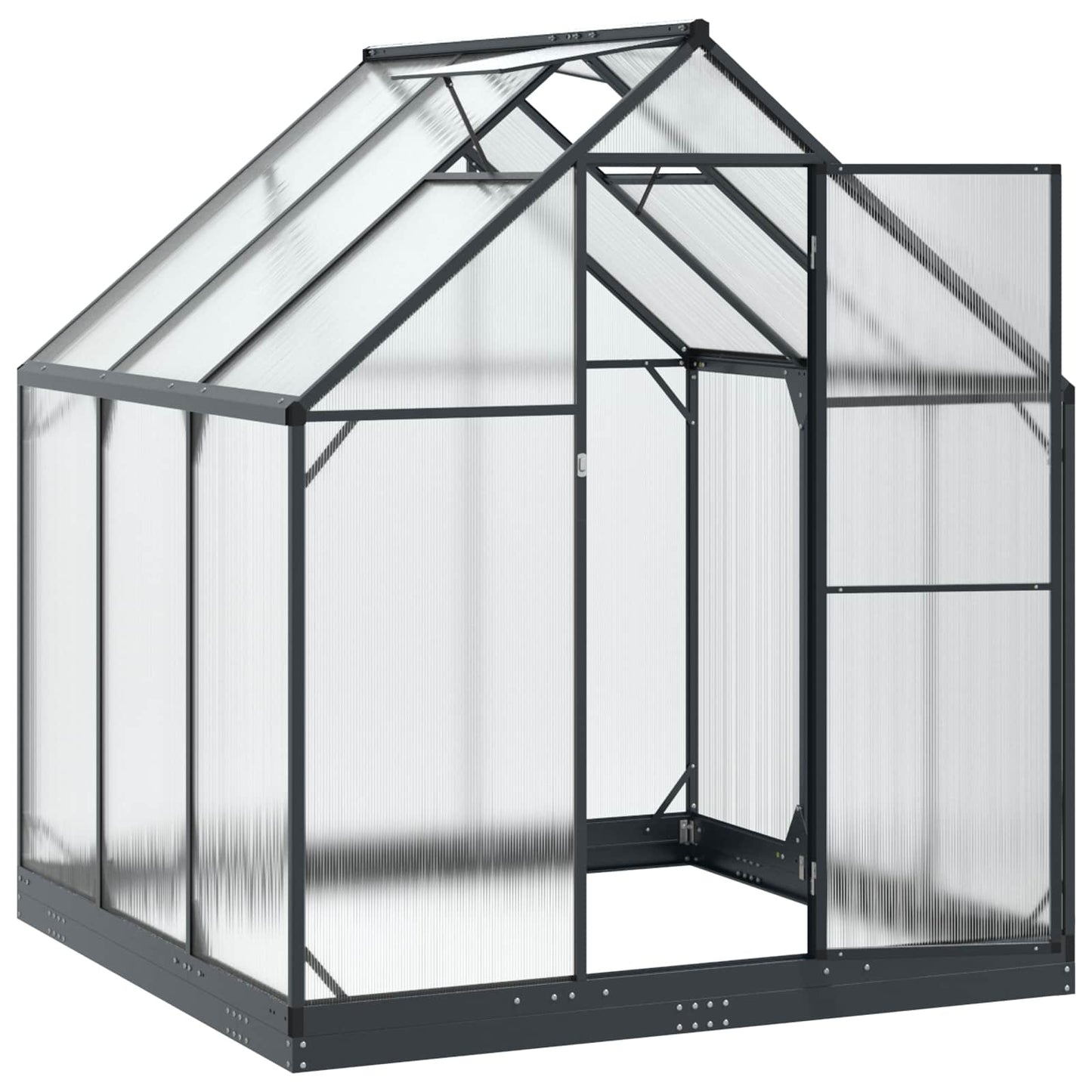 Garden Greenhouse with Door Anthracite 183.5 x 183.5 x 207 cm