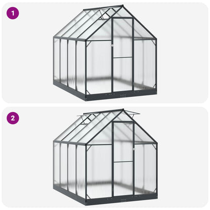 Garden Greenhouse with Door Anthracite 183.5 x 243.5 x 207 cm