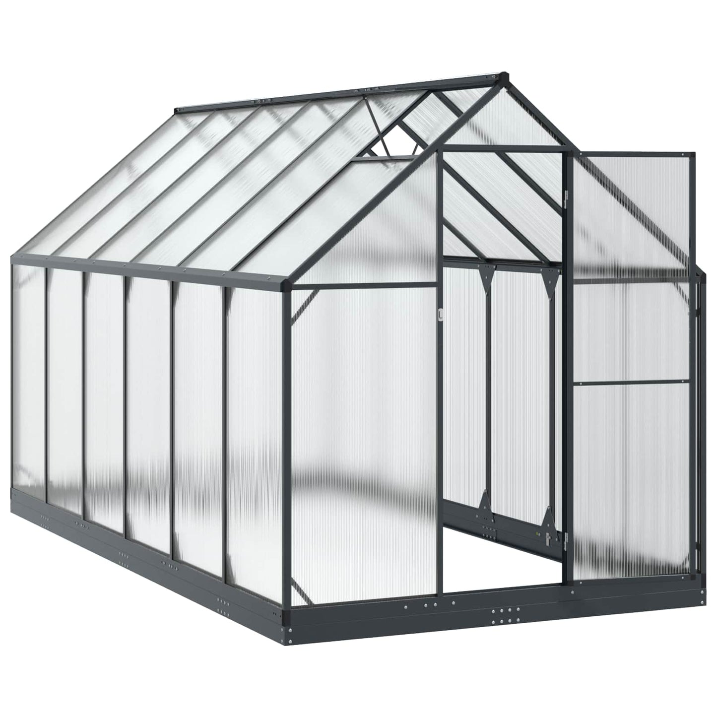 Garden Greenhouse with Door Anthracite 183.5 x 363.5 x 207 cm
