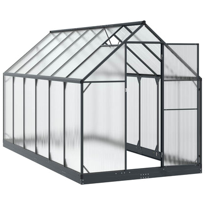 Garden Greenhouse with Door Anthracite 183.5 x 363.5 x 207 cm