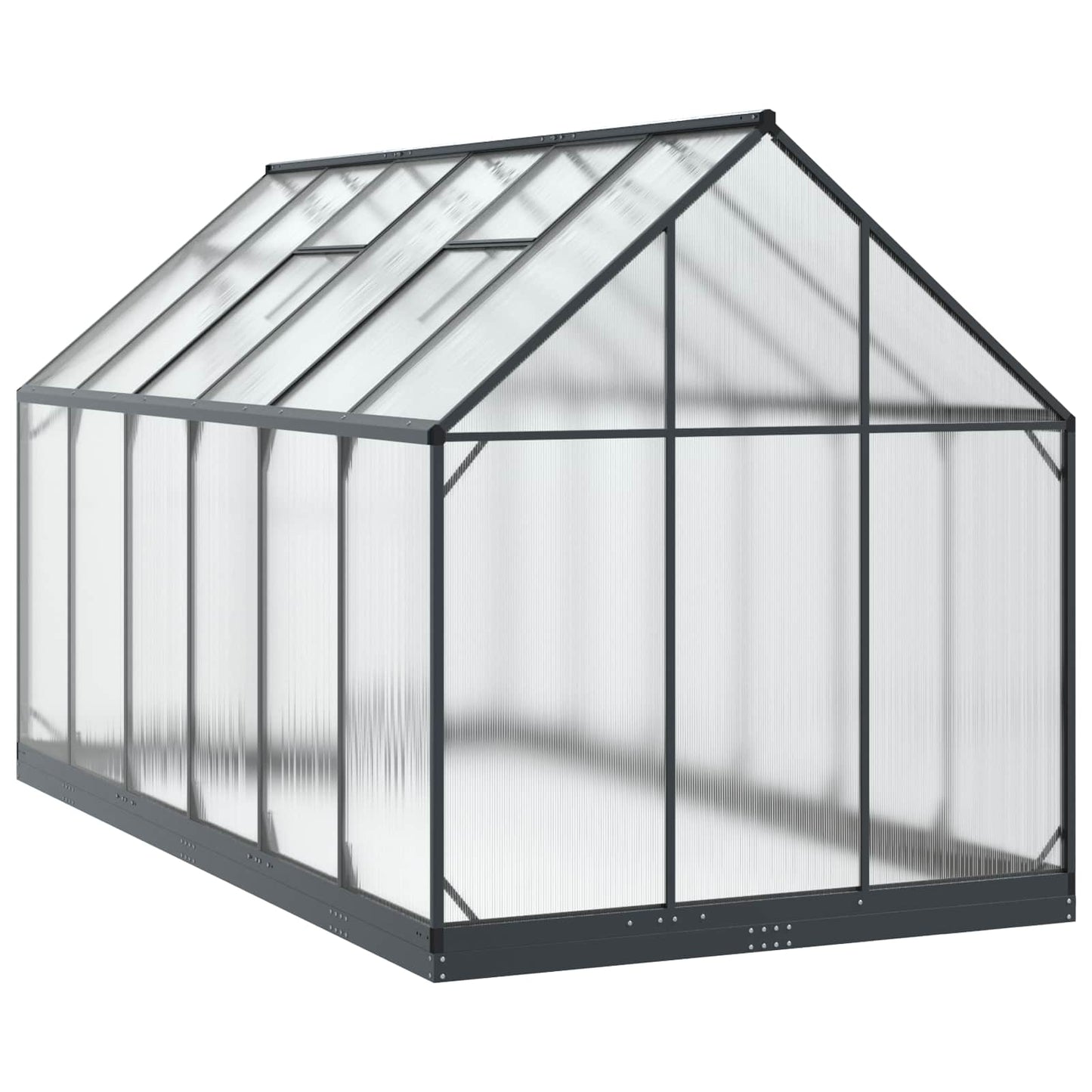 Garden Greenhouse with Door Anthracite 183.5 x 363.5 x 207 cm