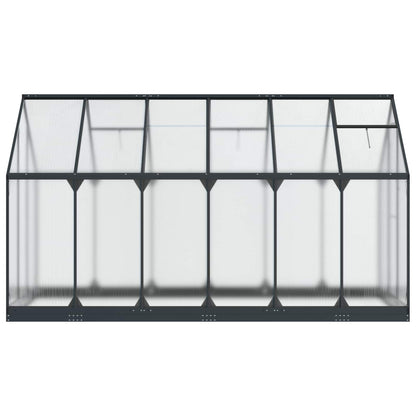 Garden Greenhouse with Door Anthracite 183.5 x 363.5 x 207 cm