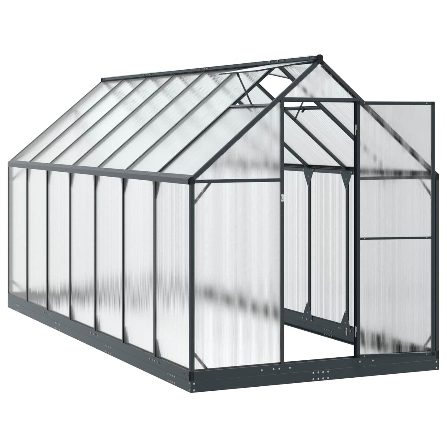 Garden Greenhouse with Door Anthracite 183.5 x 423.5 x 207 cm