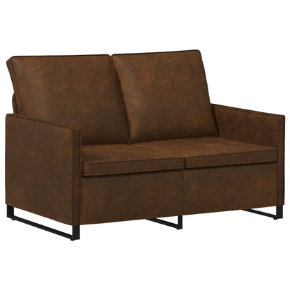 Sofa Set 2 pcs Brown Faux Suede Fabric