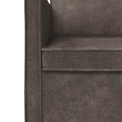 Sofa Set 2 pcs Dark Grey Faux Suede Fabric