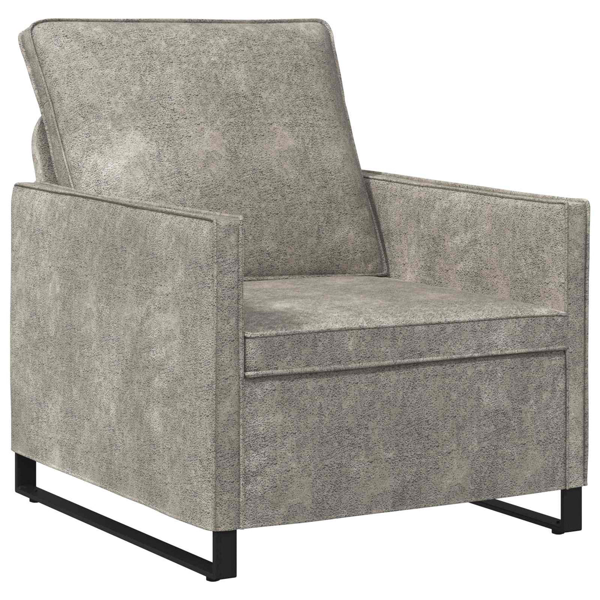 Sofa Set 2 pcs Light Grey Faux Suede Fabric