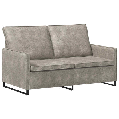 Sofa Set 2 pcs Light Grey Faux Suede Fabric