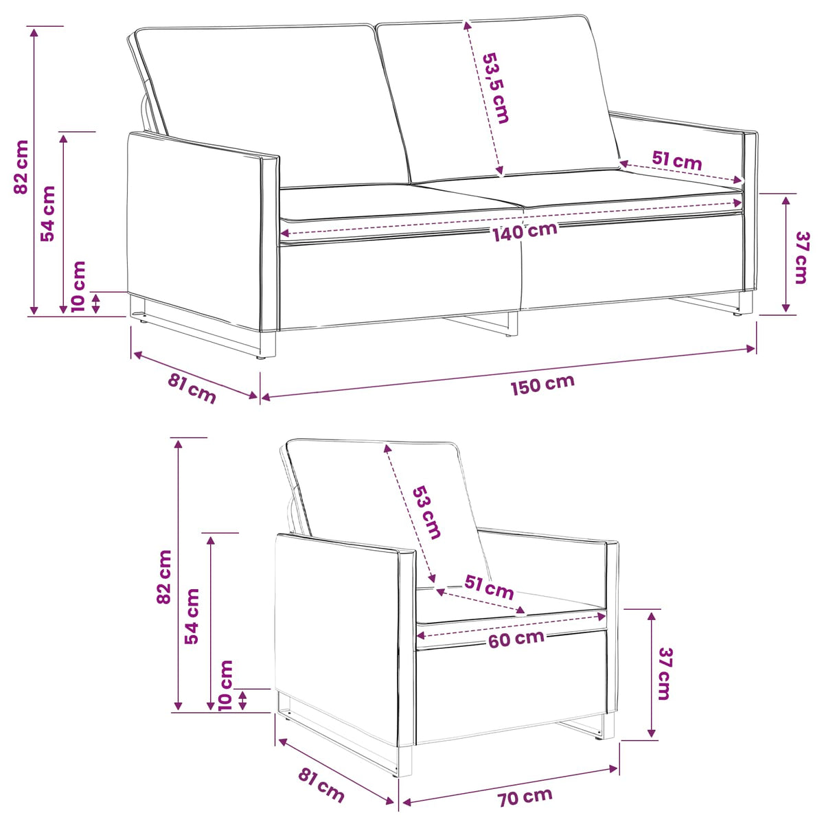 Sofa Set 2 pcs Light Grey Faux Suede Fabric