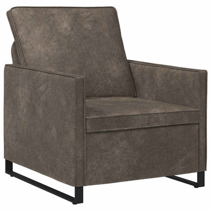 Sofa Set 2 pcs Dark Grey Faux Suede Fabric