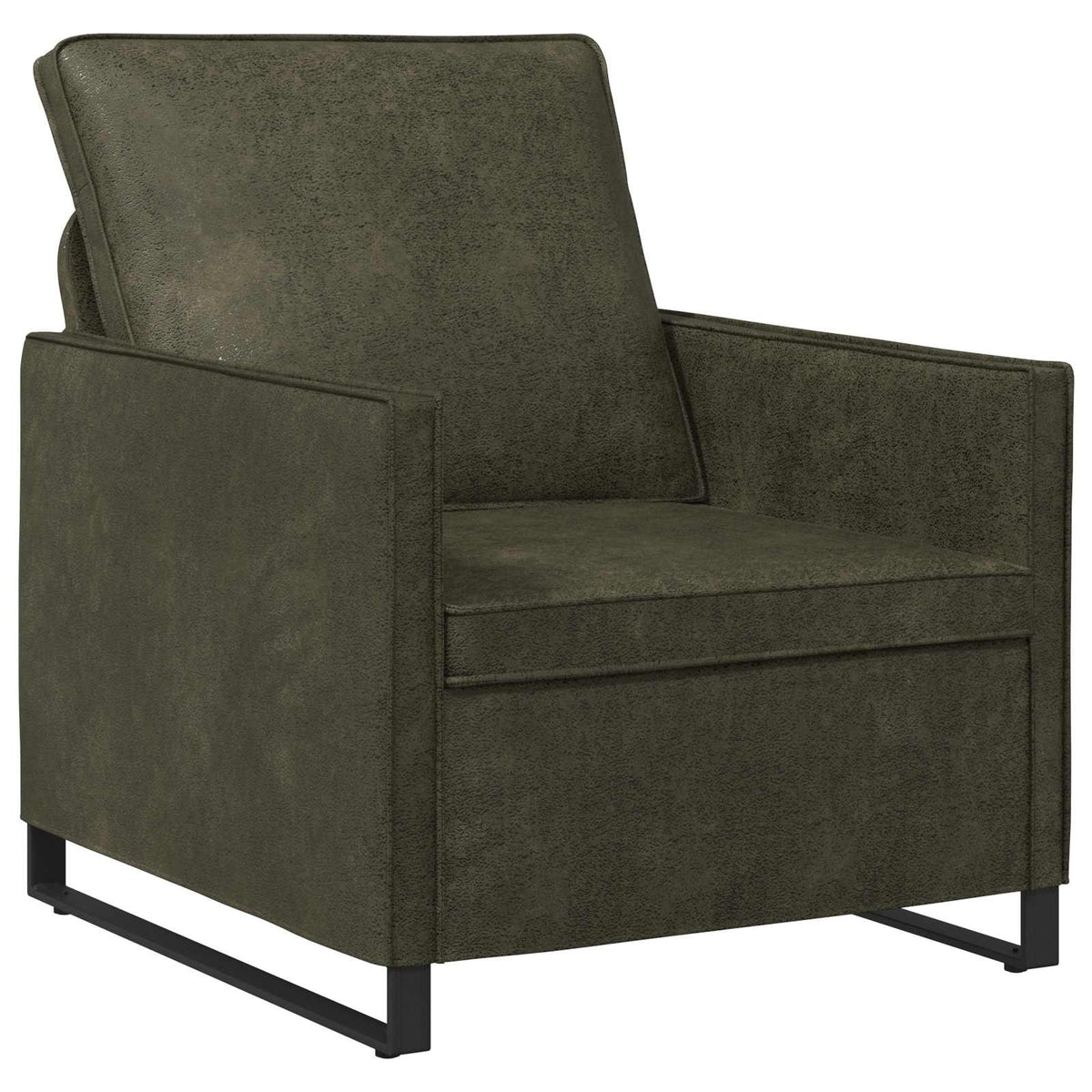 Sofa Set 2 pcs Army Green Faux Suede Fabric