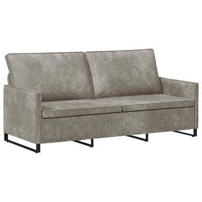 Sofa Set 2 pcs Light Grey Faux Suede Fabric