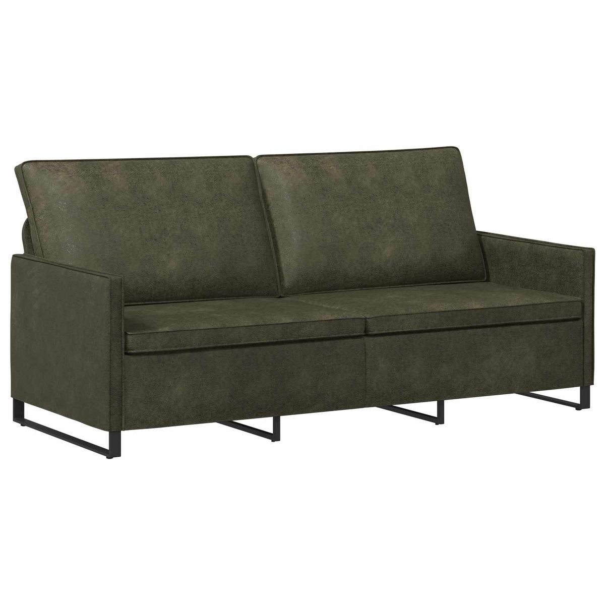 Sofa Set 2 pcs Army Green Faux Suede Fabric