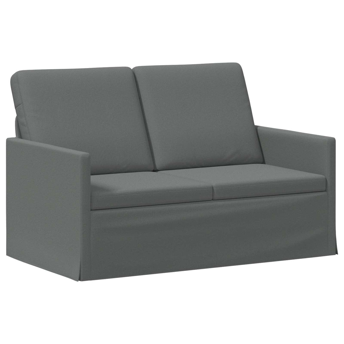 Sofa Set 2 pcs Dark Grey Fabric